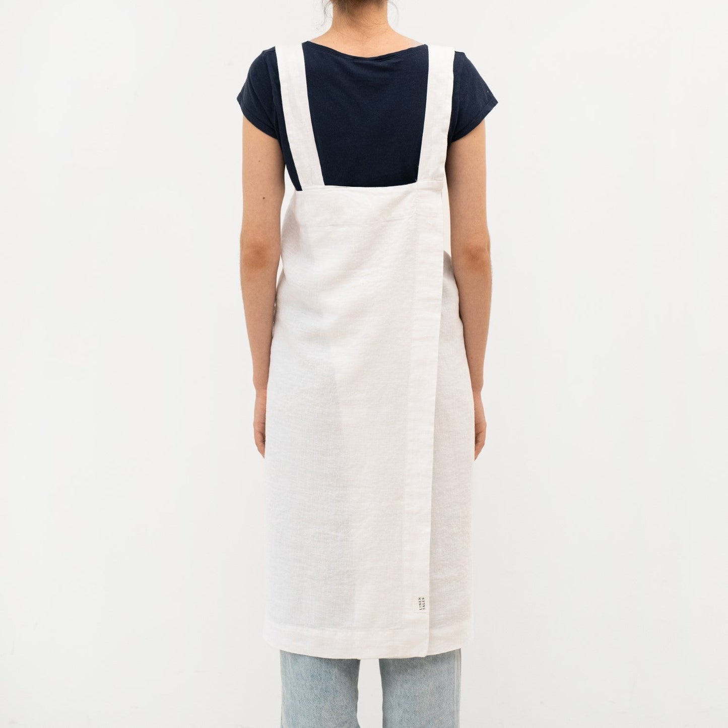 lino Tales Optical White lino Pinafore prijuostė — naturalusdrabuziai.lt