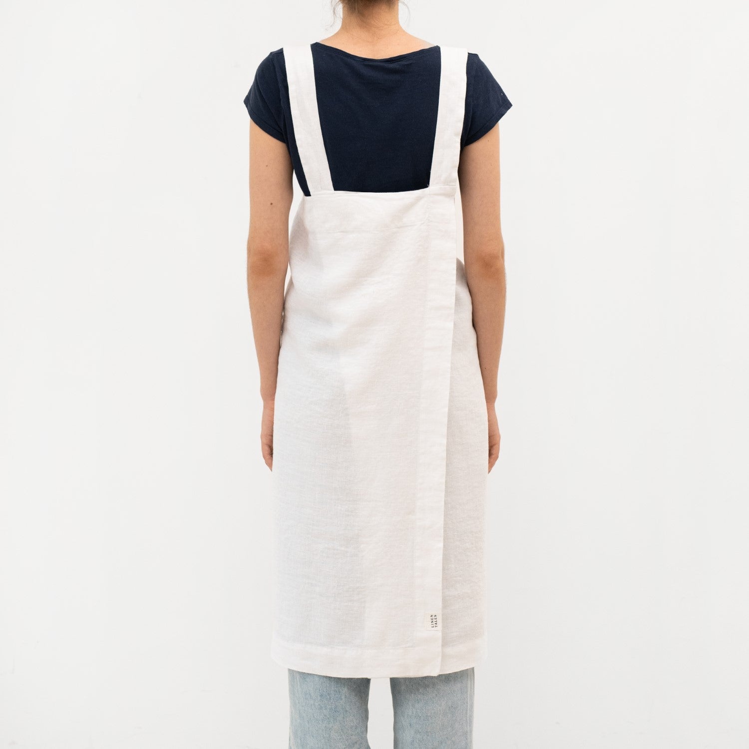 lino Tales Optical White lino Pinafore prijuostė — naturalusdrabuziai.lt