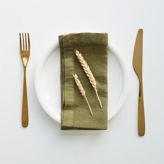 Martini Olive lino servetėlių rinkinys 2 vnt. — naturalusdrabuziai.lt