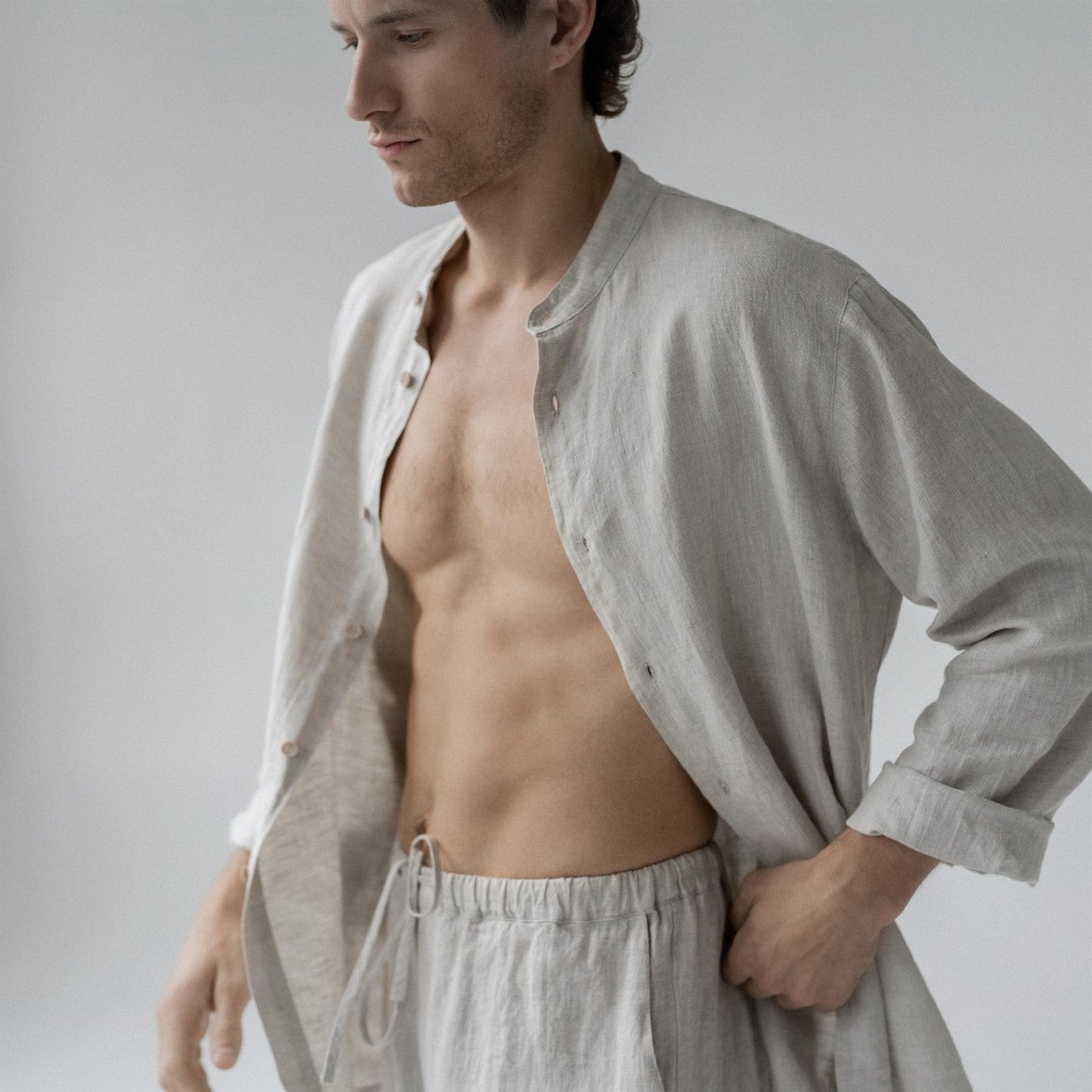 Melange lino Currant Loungewear rinkinys — naturalusdrabuziai.lt