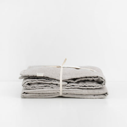 Melange lino Quilted antklodė — naturalusdrabuziai.lt