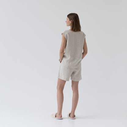 Melange lino Verbena Pyjama rinkinys — naturalusdrabuziai.lt