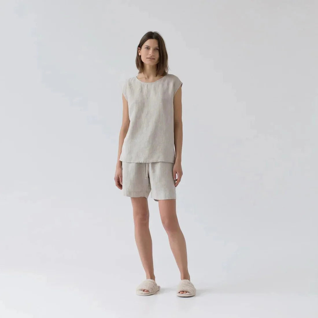 Melange lino Verbena Pyjama rinkinys — naturalusdrabuziai.lt