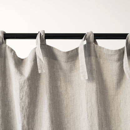 Natural lino Night Time Tie viršus Curtain rinkinys 2 vnt. — naturalusdrabuziai.lt