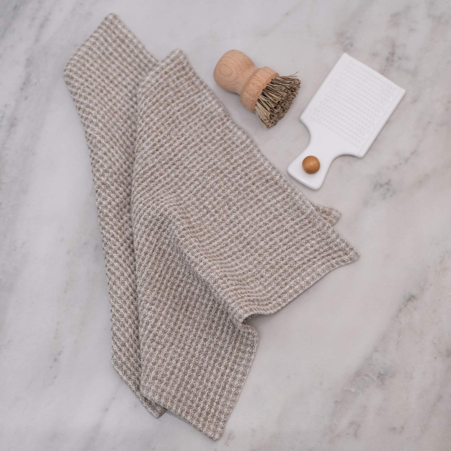 Natural lino Waffle Dishcloth rinkinys 2 vnt. — naturalusdrabuziai.lt