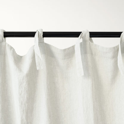 Off-White lino Night Time Tie viršus Curtain rinkinys 2 vnt. — naturalusdrabuziai.lt