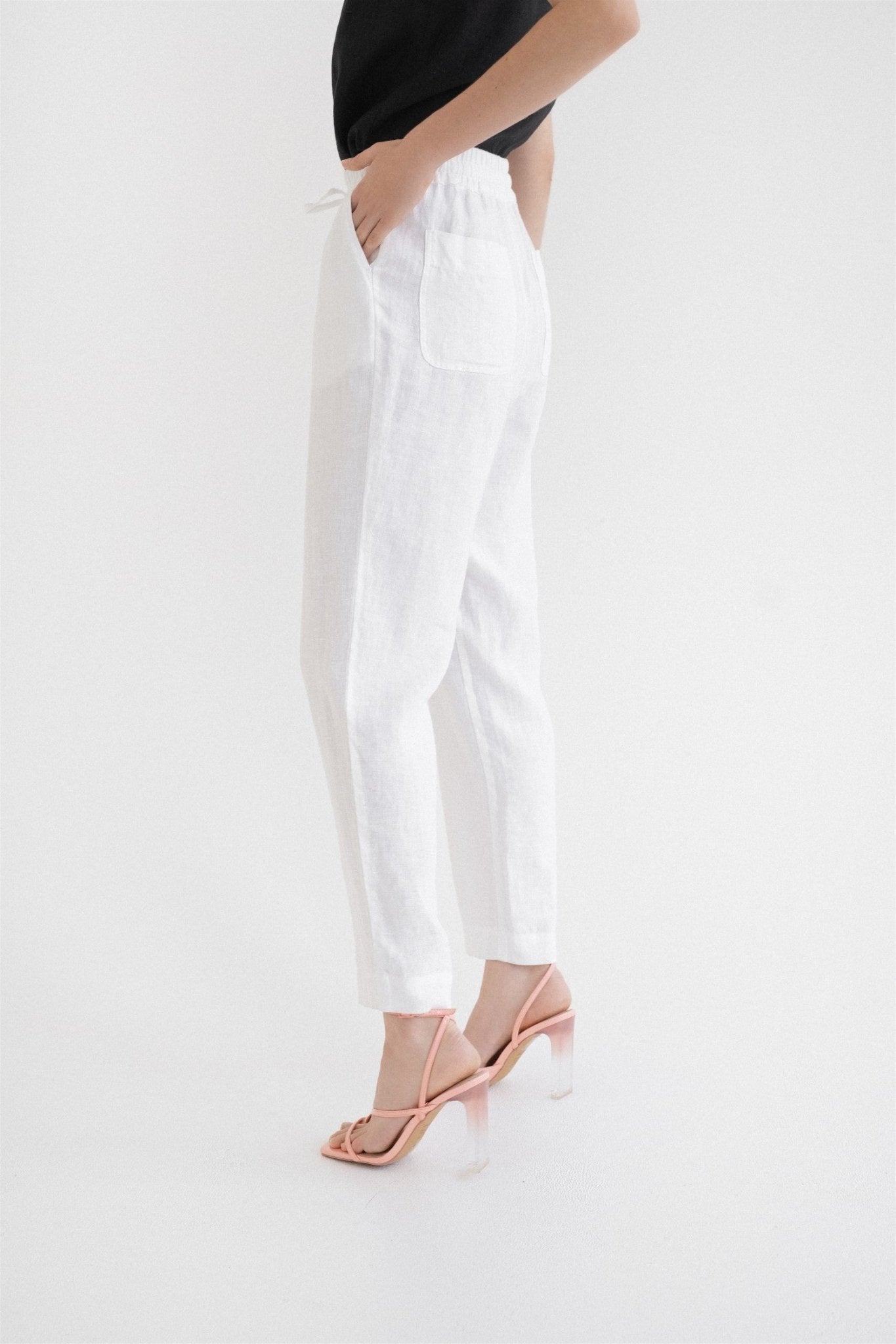 Optical White Linen Octave Trousers
