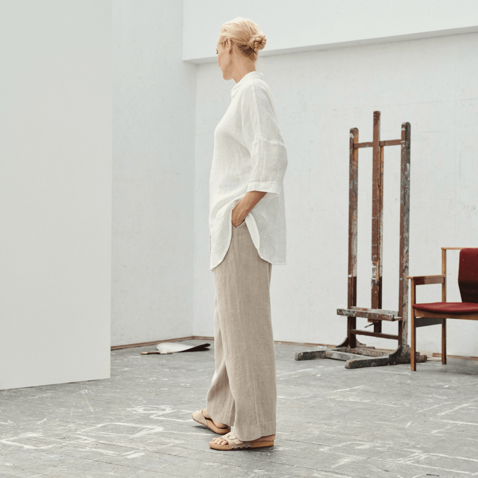 Optical White Linen Oregano Shirt
