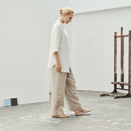 Optical White Linen Oregano Shirt