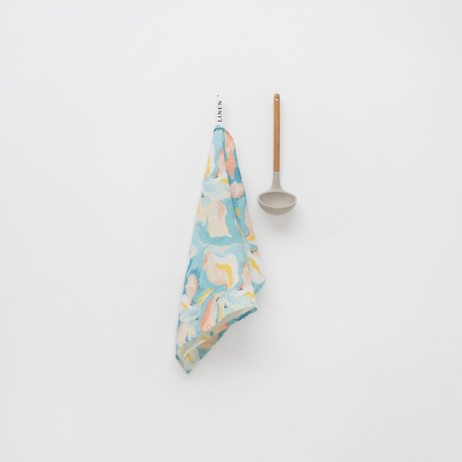 LIMITED EDITION Pastel Iris lino virtuvinė servetė — naturalusdrabuziai.lt