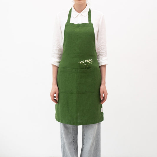 True Green lino kasdienė prijuostė — naturalusdrabuziai.lt