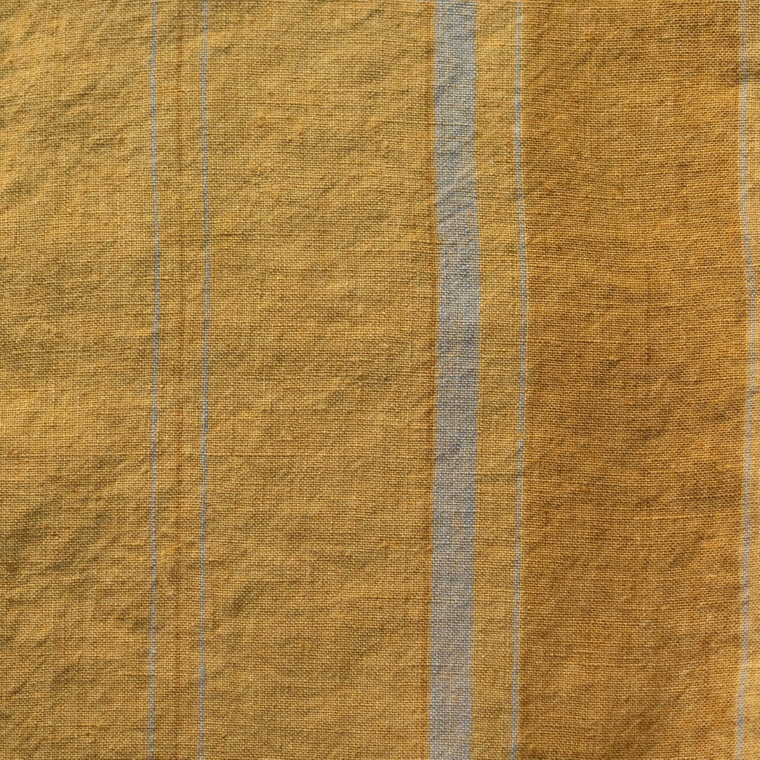 Unwashed Amber Bronze Stripes lino Fabric 190 g/sq.m — naturalusdrabuziai.lt