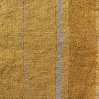Unwashed Amber Bronze Stripes lino Fabric 190 g/sq.m — naturalusdrabuziai.lt