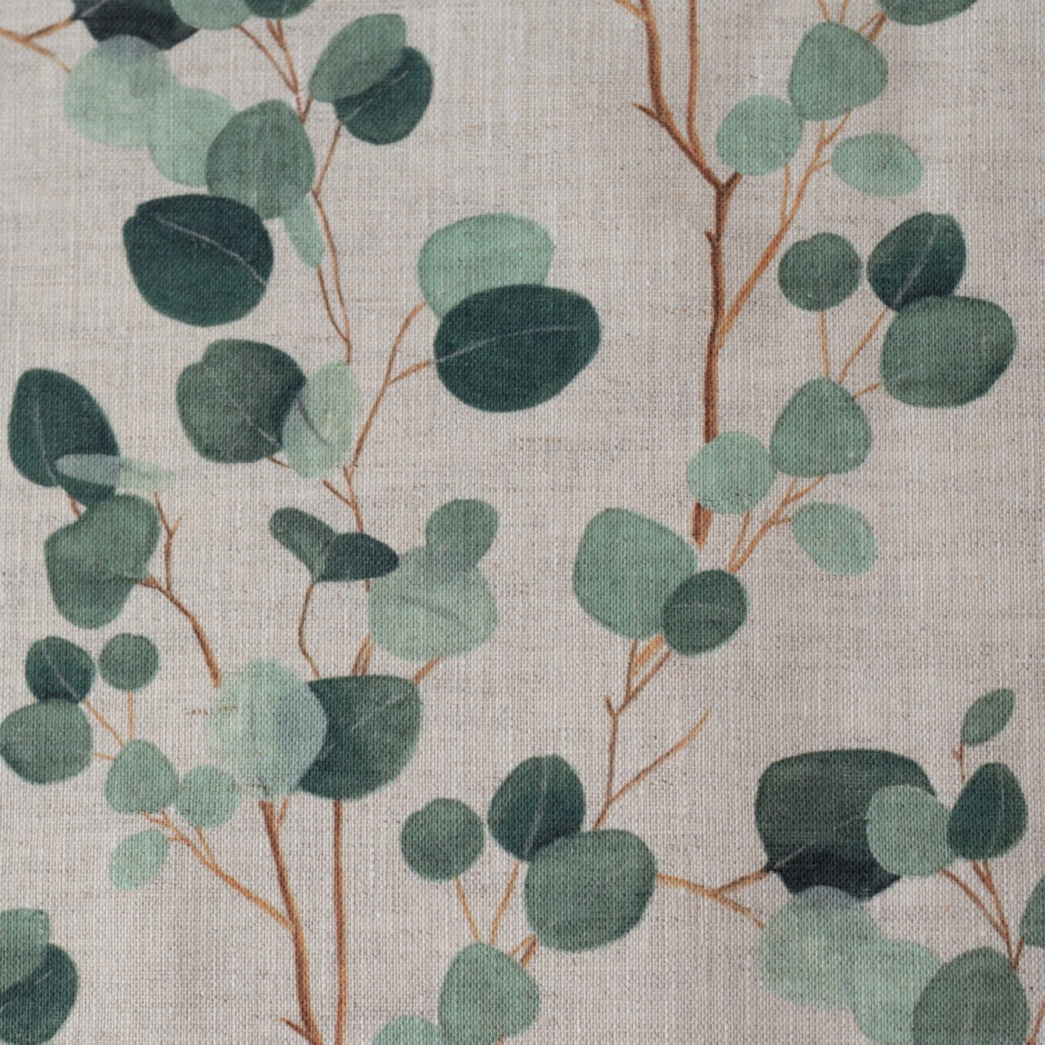 Unwashed Eucalyptus on Light Natural lino Fabric 185 g/sq.m — naturalusdrabuziai.lt