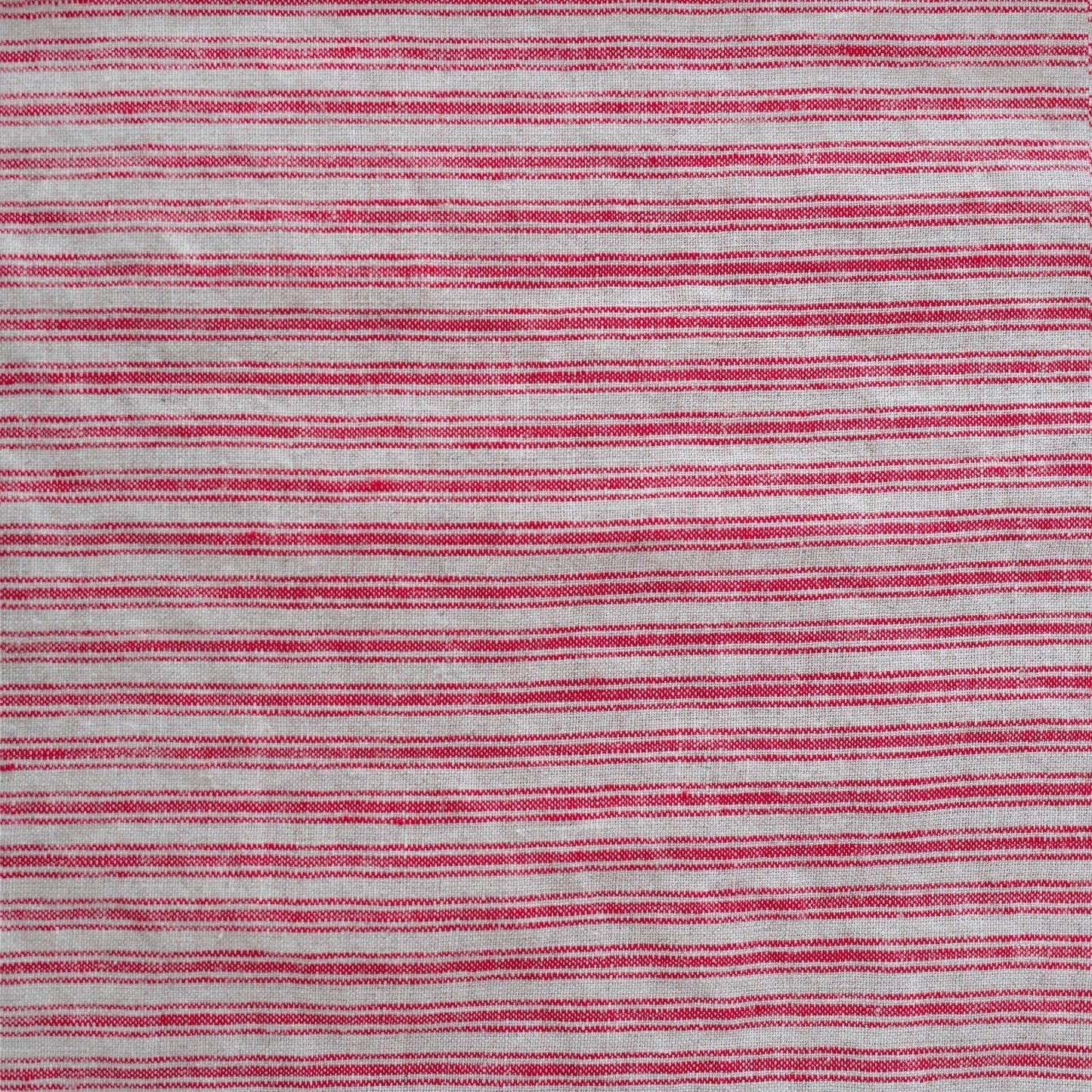 Unwashed Red Natural Stripes lino Fabric 190 g/sq.m — naturalusdrabuziai.lt