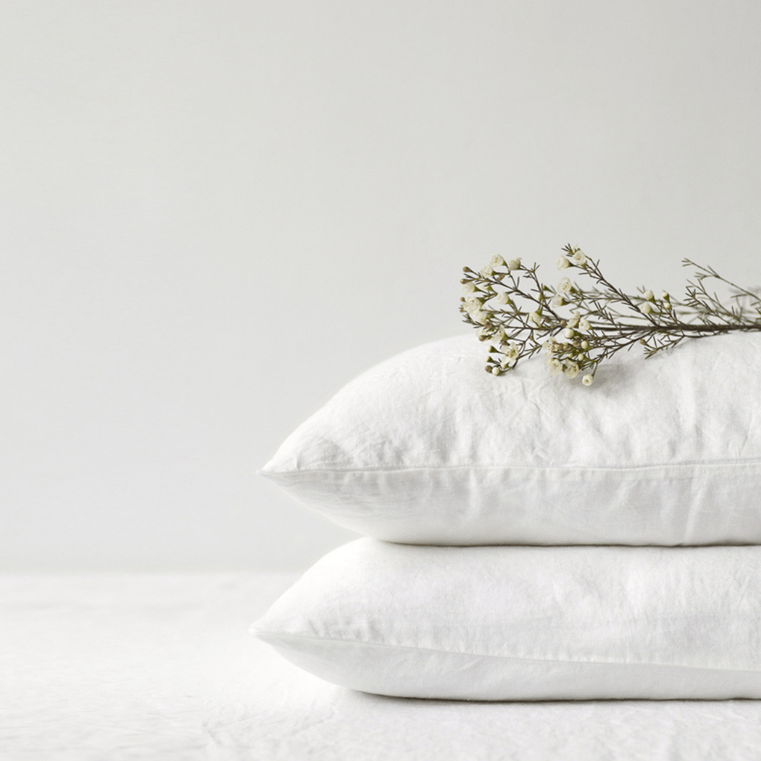 White lino pagalvės užvalkalas — naturalusdrabuziai.lt