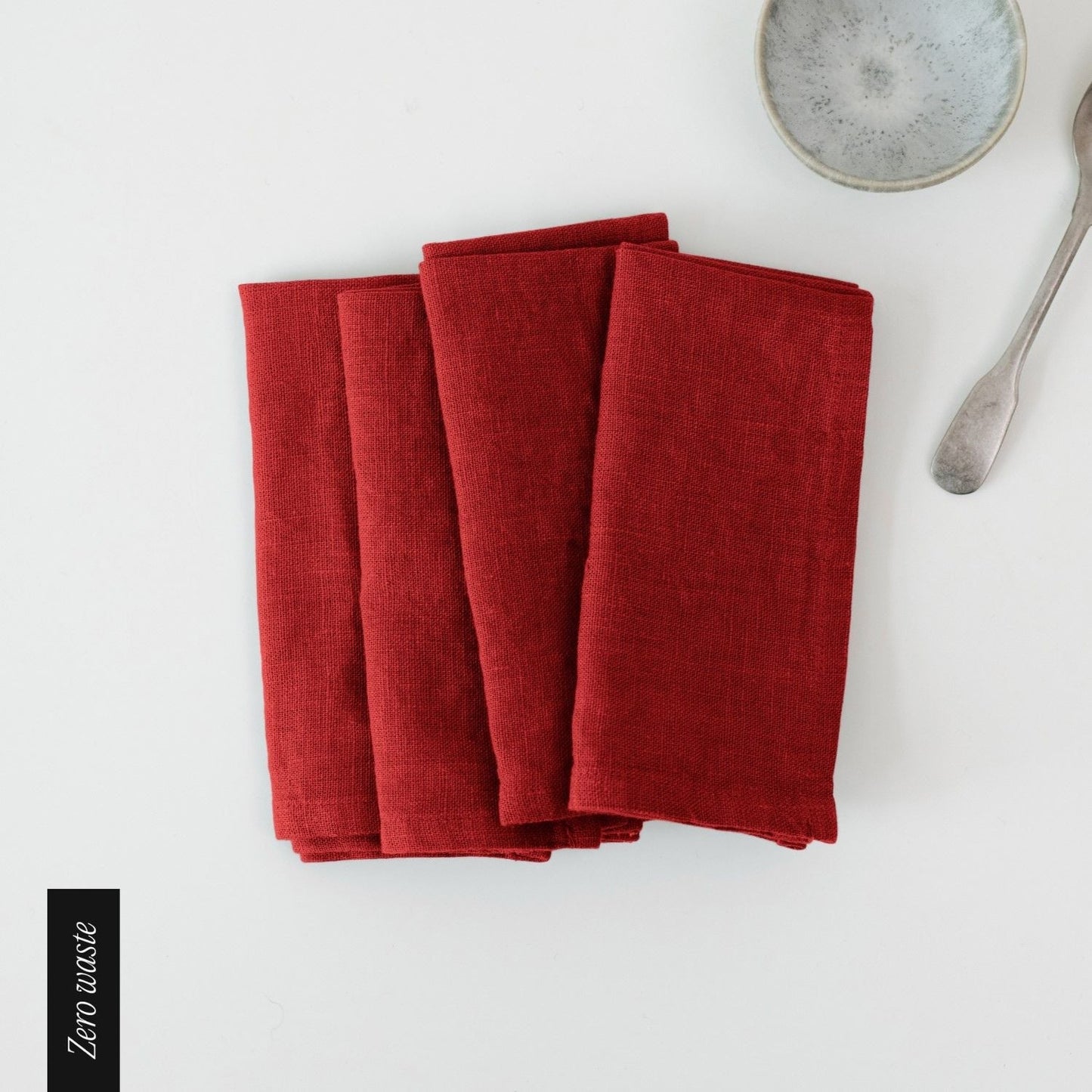 Zero Waste Lava Falls lino servetėlių rinkinys 4 vnt. — naturalusdrabuziai.lt