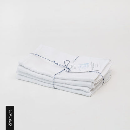 Zero Waste Optical White lino virtuvinė servetės rinkinys 4 vnt. — naturalusdrabuziai.lt