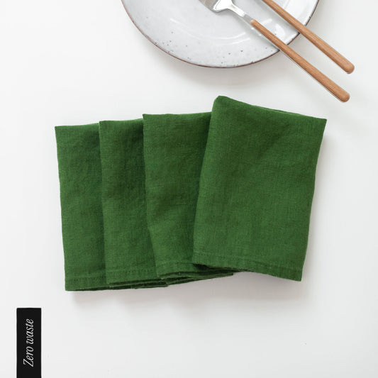 Zero Waste True Green lino servetėlių rinkinys 4 vnt. — naturalusdrabuziai.lt